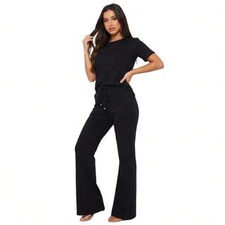 Conjunto Moletinho Feminino Calça Pantalona E Blusa Confortável Viagens Eventos