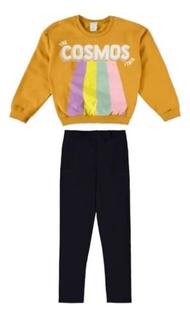 Conjunto Moletom Feminino Menina Infantil Casaco Com Calça