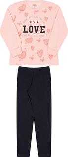 Conjunto Moletom love Cor Rosa Perola