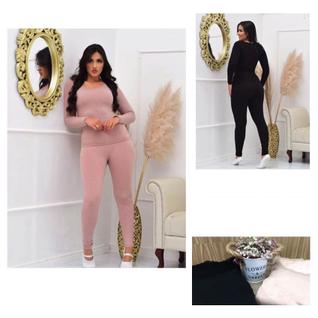 Conjunto Térmico Canelado Segunda Pele Inverno: Calça + Blusa com Detalhe em Renda - Malha