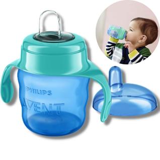 Copo Garrafinha Avent Transição Bebe Infantil Antivazamento Azul