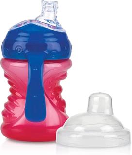 Copo Infantil Transição Antivazamento 240ml com Alça e Bico Silicone +4m - Nuby