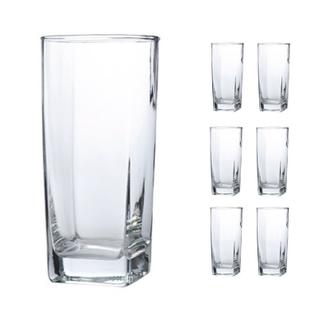 Copo Vidro 320ml Suco água BALI jogo com 6 Transparente