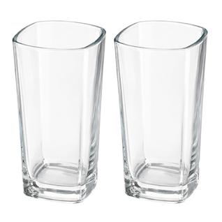Copos Texas BALI Quadrado Vidro Transparente Mesa Posta 320ml 2 UNIDADES