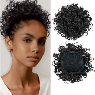 Coque Afro Cacheado Postiço Ajustável Com Clipe Aplique