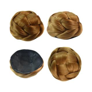 Coque De Cabelo Sintético Branco Estilo Retrô Trançado Tipo Donut Para Penteados De Festa 