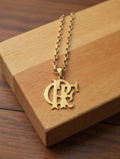 Cordão Flamengo CRF banhado a ouro - símbolo de paixão e estilo