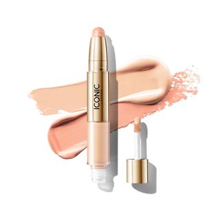Corretivo ICONIC LONDON Radiant Duo, líquido cremoso e giz de cera