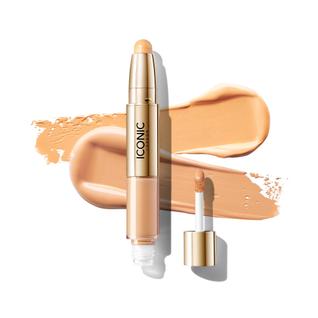 Corretivo ICONIC LONDON Radiant Duo, líquido cremoso e giz de cera