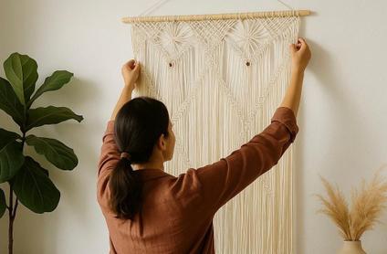 Cortina Em Macramê Porta Painel Festa Decoração Boho Chic - Charmhouse