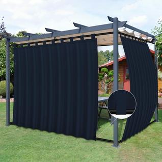 Cortinas de pátio externas, fáceis de usar, removíveis, Tab Top Navy