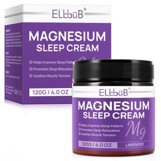 Creme de magnésio para dormir  Enriquecido com óleo de amêndoa, lavanda e vitamina E para 