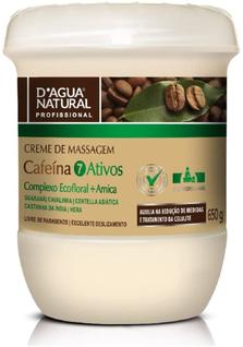 Creme de Massagem Cafeína 7 Ativos, D'agua Natural, 650 g