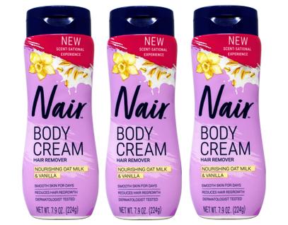 Creme Depilatório Nair Leite de Aveia e Baunilha Nutritivo 224g x3