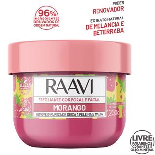 Creme Esfoliante Corporal e Facial Raavi Morango 200g