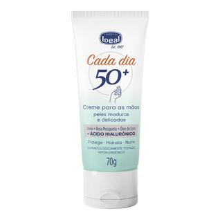 Creme para as Mãos Ideal Cada Dia 50 Mais Pele Maduras e Delicada 70g