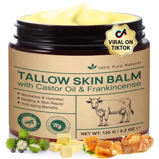 Creme para pele e rosto de sebo bovino com óleo de rícino 120g orgânico