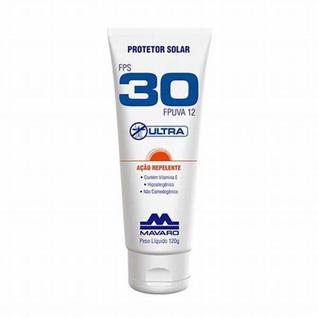 Creme Protetor Solar Fator Fps 30 Com Repelente 120g Mavaro