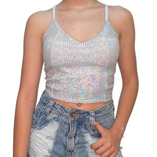 Cropped Regata Brilho Festivo