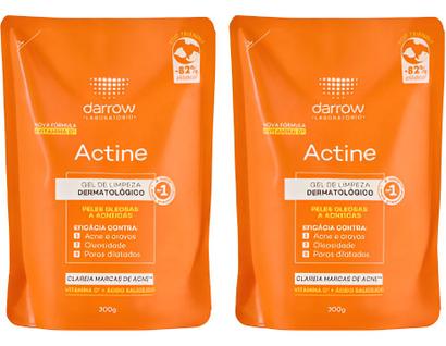 Darrow Actine Refil 2 unidades 300g cada Pele Oleosa E Acneicas AVitamina C