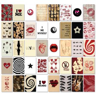 Decoração de quarto 97 Decor Downtown Girl Posters Y2k Red Aesthetic