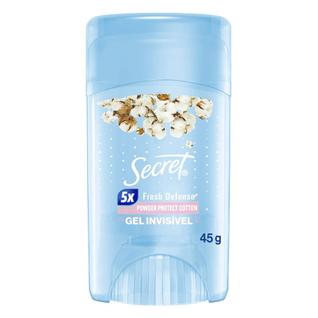 Desodorante em Gel Proteção e Cuidado Algodão 45g Secret 48h Invisível