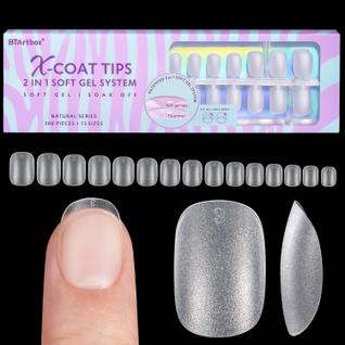 Dicas de unhas Bartbox Extra Short Square Gel Nail Tips x300