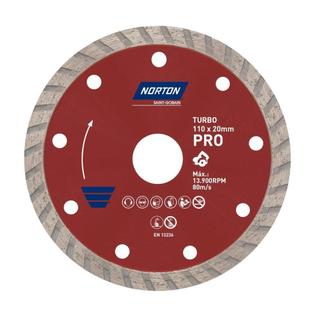 Disco de Corte Norton Diamantado Turbo Pro 110mmx20mm