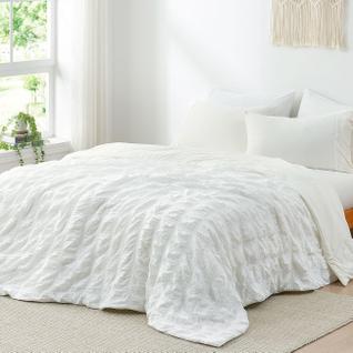 Edredom Cozy Bliss Cooling King Size Seersucker xadrez branco