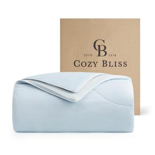 Edredom Cozy Bliss Cooling Queen Size de dupla face azul