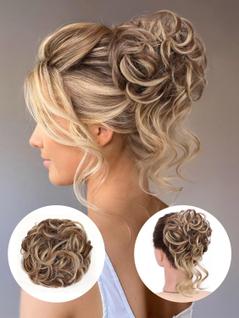 Elásticos para coque de cabelo HotPro Messy Curly Wavy Synthetic 2 peças