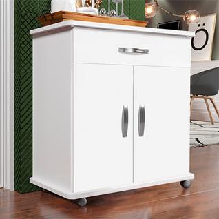 Elegância Funcional: Buffet Branco, 2 Portas e 1 Gaveta