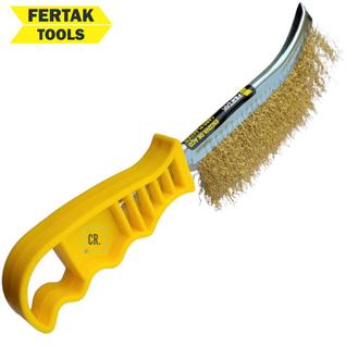 Escova de Aço Com Cabo Anatômico Manual Limpeza Churrasqueira Ferrugem Uso Geral Ferrament