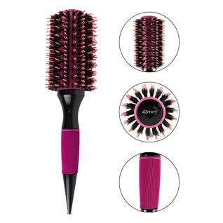 Escova de Cabelo Térmica Redonda Cerdas Duplas 43mm Rosa Cabeleireiro Hair Cabelos Modelad
