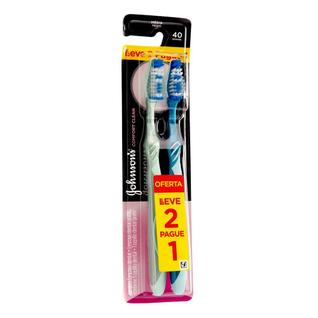 Escova Dental Johnson's Comfort Clean Média Cores Sortidas Cabeça 40 Grande Leve 2 Pague 1