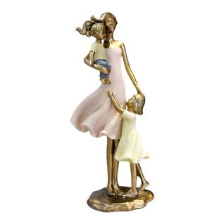Escultura Mulher Com Um Menino E Uma Menina - Mabruk