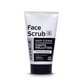 Esfoliante facial Ustraa 100g de esfoliante de carvão ativado masculino