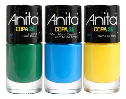 Esmalte Anita Copa Do Mundo 2026 Brasil 3 Cores
