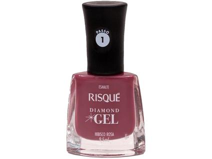 Esmalte Risqué Diamond Gel Hibisco Rosa Cremoso 9,5ml