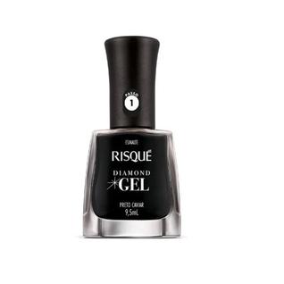 Esmalte Risque Diamond Gel Preto Caviar 9,5ml - Brilho e Durabilidade
