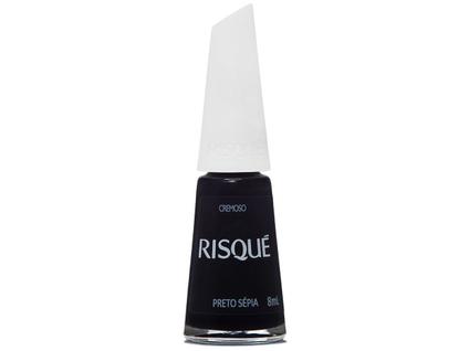 Esmalte Risqué Escuros Preto Sépia Cremoso - Hipoalergênico 8ml