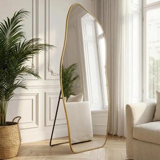 Espelho Lopazzi Corpo Inteiro Dourado 170x70cm Moldura Alumínio  Modelos Orgânico, Oval, R