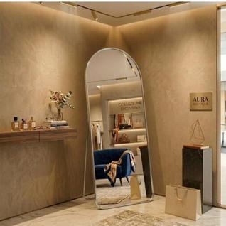 Espelho Lopazzi Oval com Base Reta Grande 170x70 Corpo Inteiro Suporte de Chão Moldura de 