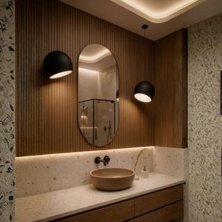 Espelho Oval 80x50 Polido Moderno Decorativo Luxo Com Suporte Parede Banheiro Quarto Sala