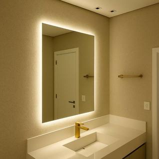 Espelho Retangular Com Led Luz Fria De Parede Decorativo Salão De Beleza Pinterest