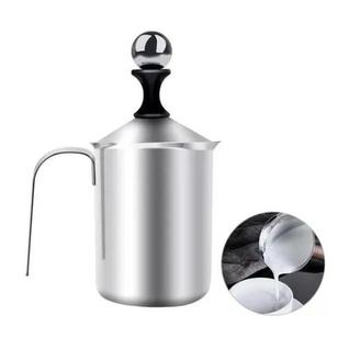 Espumador De Leite Cremeira Manual Aço Inox Multiuso 400 Ml