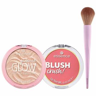 Essence  Iluminador + Blush + Pincel para Blush e Iluminador Kit Presenteável