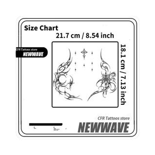 Estêncil De Tatuagem Temporária De Suco Herbal Com Cruz Assimétrica Moonlight, Adesivo