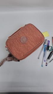 Estojo Box Escolar Grande Inspiração Kipling Organizador - Cores Lisas