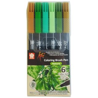 Estojo Caneta Ponta de Pincel Koi Sakura 6 Cores Natureza